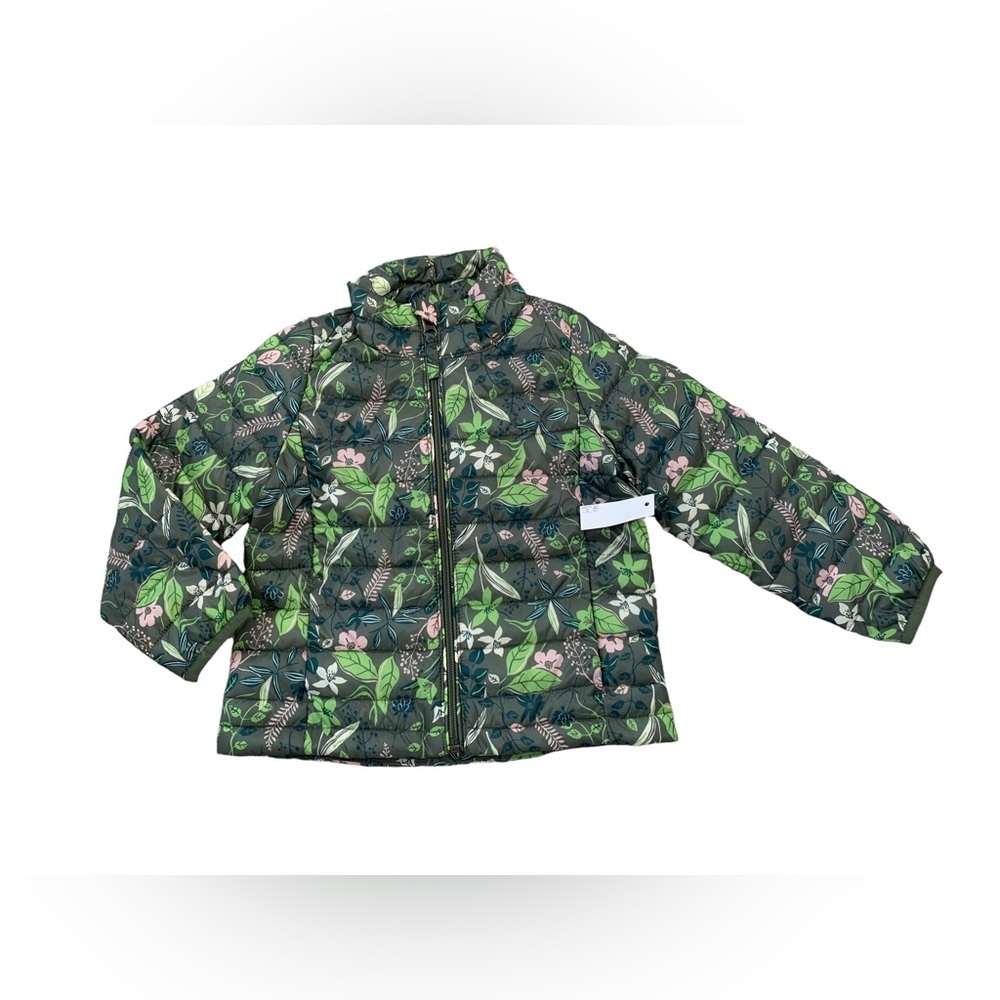 Amazon Essentials NWT Size 3T Packable Lightweight Puffer Coat in Leaf Flowers